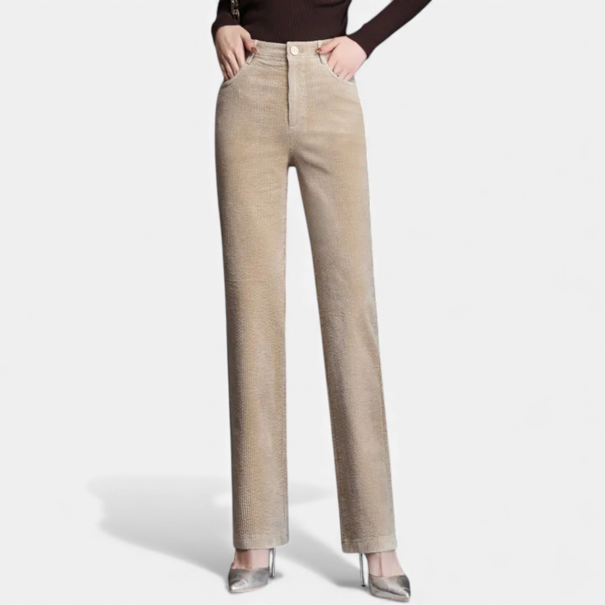 Maple & Bloom – Women’s Velvet Straight-Leg Trousers