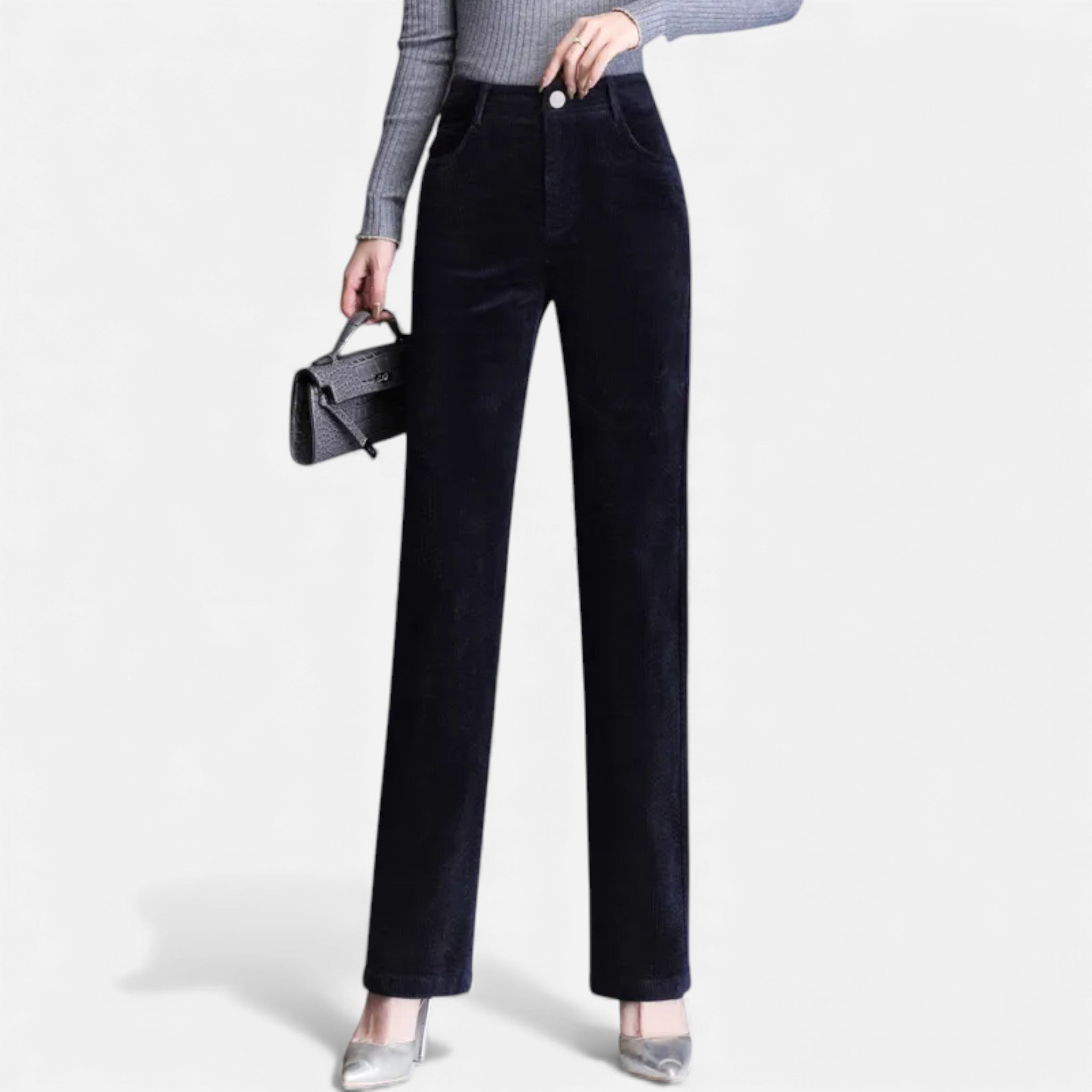 Maple & Bloom – Women’s Velvet Straight-Leg Trousers