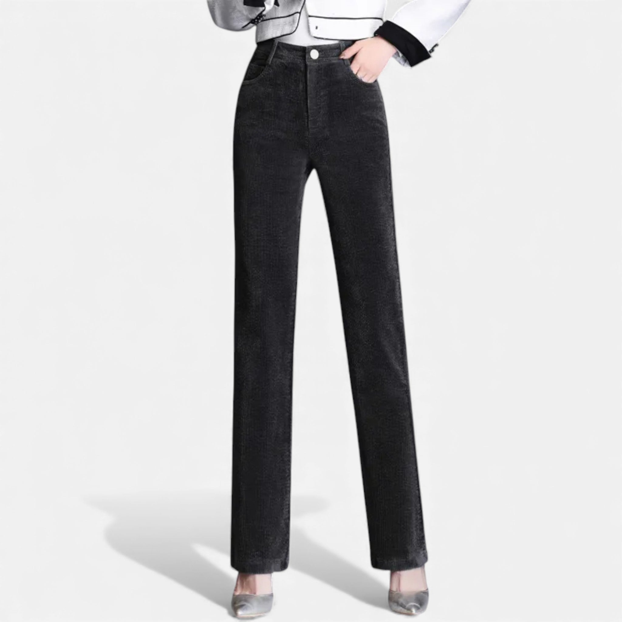 Maple & Bloom – Women’s Velvet Straight-Leg Trousers