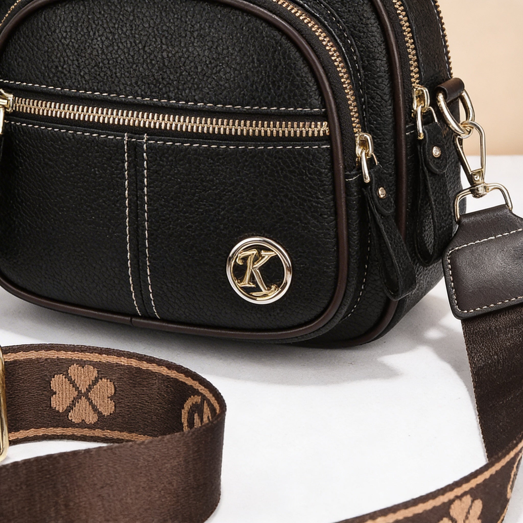 Maren | Women’s Crossbody Bag With Multiple Zipper Pockets And Defined Stitching | Urban