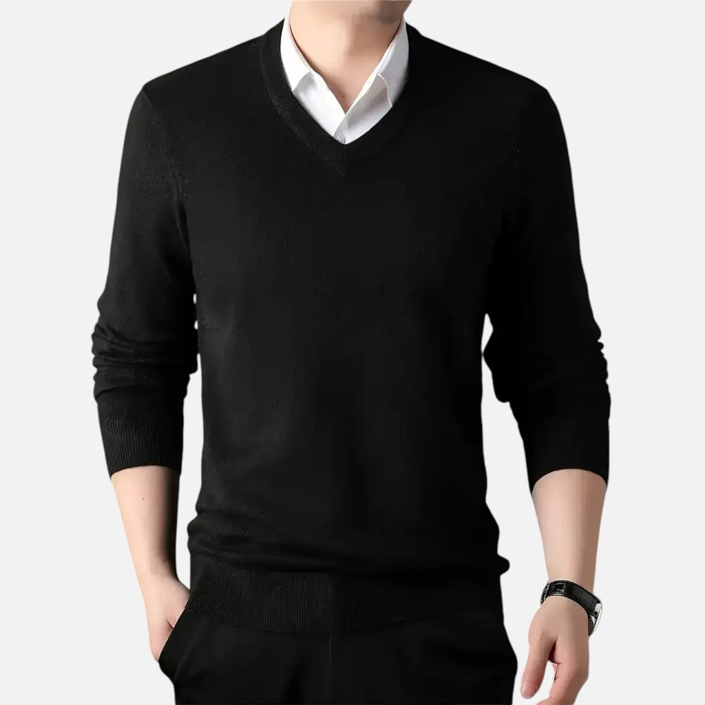 Mason | Men's Knit Cardigan With Long Sleeve And V Neck | Timeless