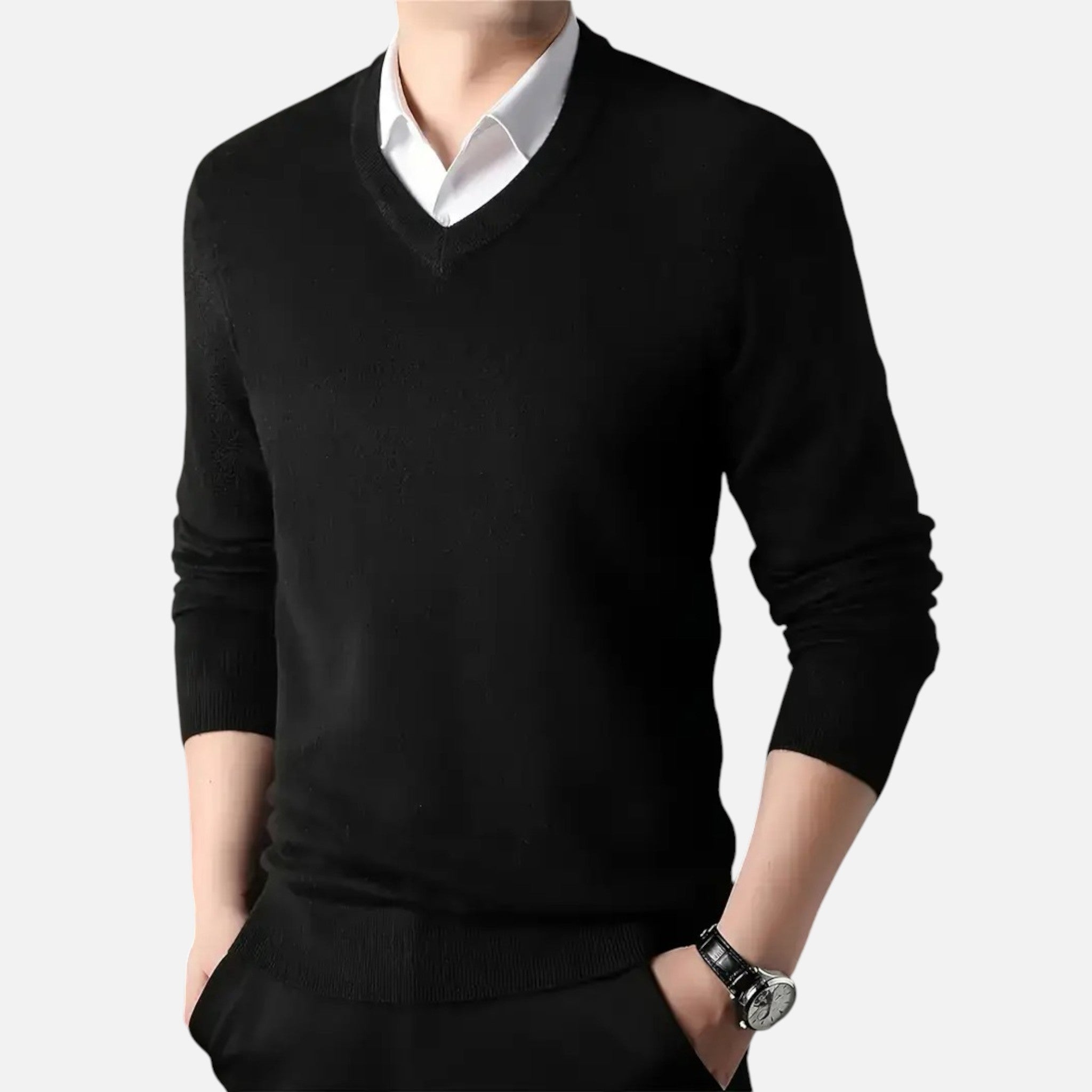 Mason | Men's Knit Cardigan With Long Sleeve And V Neck | Timeless