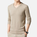 Mason | Men's Knit Cardigan With Long Sleeve And V Neck | Timeless