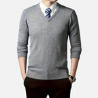 Mason | Men's Knit Cardigan With Long Sleeve And V Neck | Timeless
