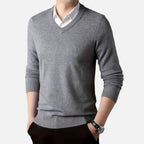 Mason | Men's Knit Cardigan With Long Sleeve And V Neck | Timeless