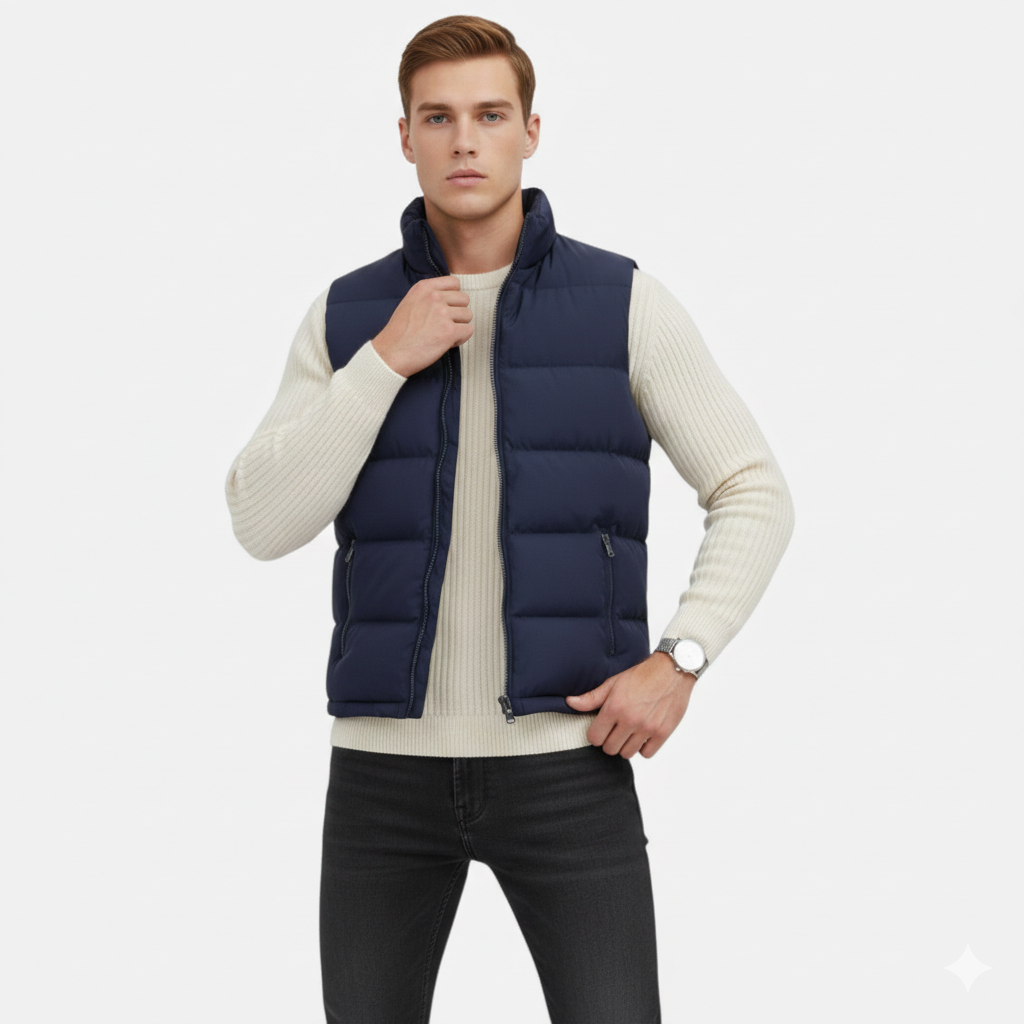 Mason | Men's Quilted Waistcoat With Zip Closure And Pockets | Sporty