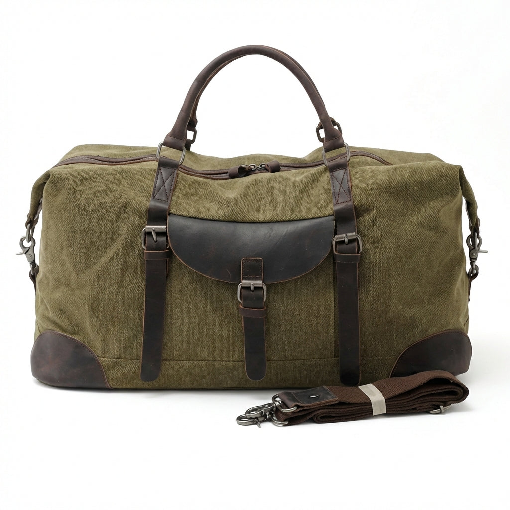 Mason | Unisex Duffel Bag With Front Flap Compartment And Buckle Strap | Functional