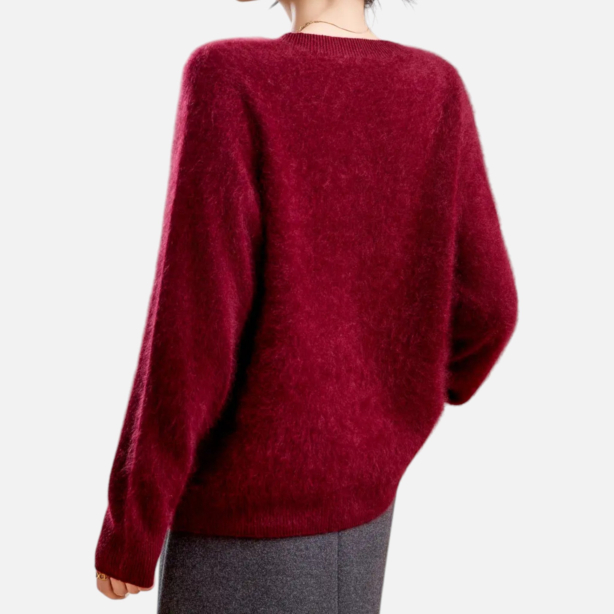 Mirelle | Women's Round-Neck Sweater With Ribbed Cuffs | Minimalist