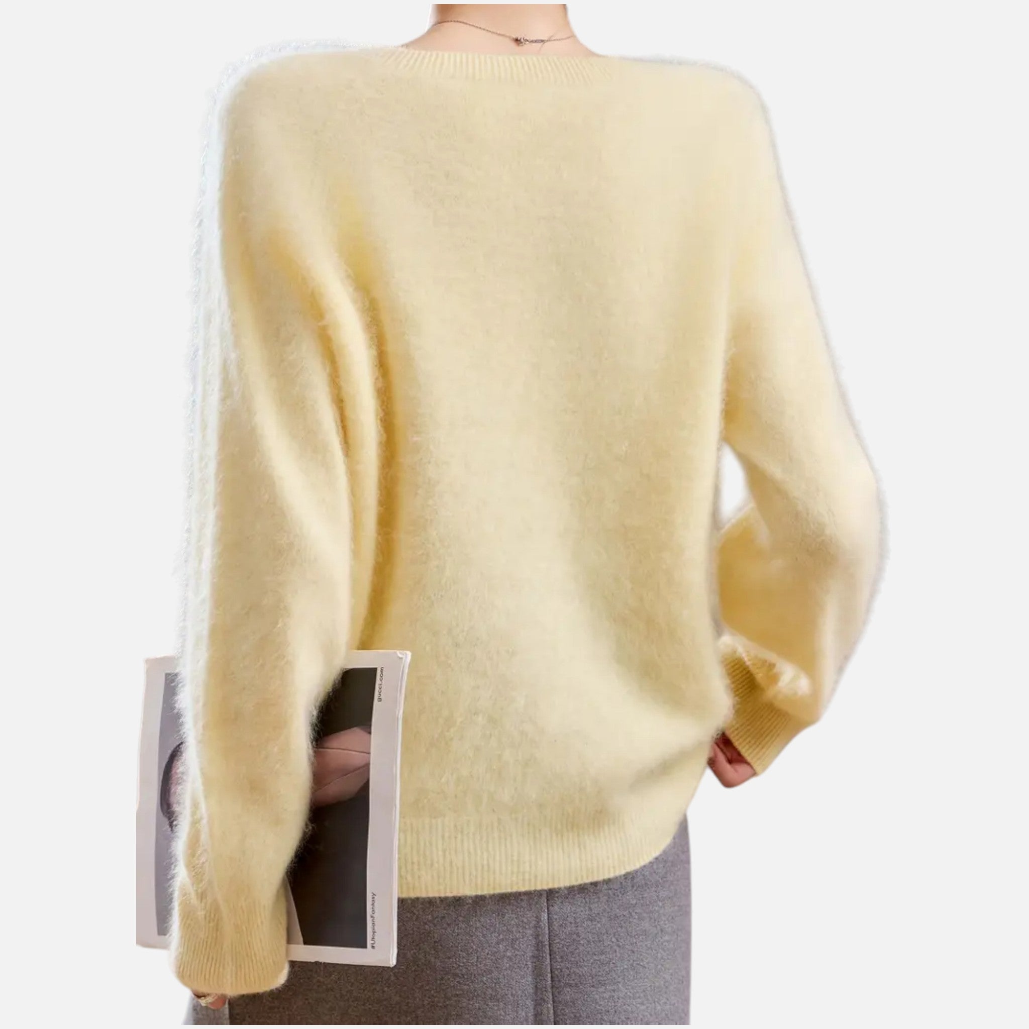 Mirelle | Women's Round-Neck Sweater With Ribbed Cuffs | Minimalist