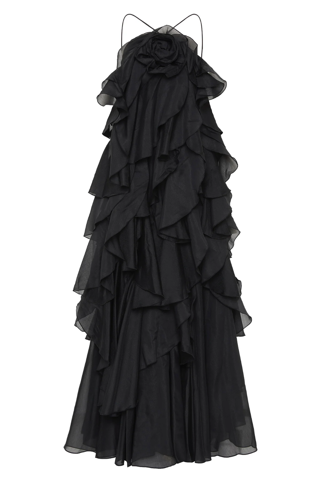 Nephele | Women's Cocktail Dress With Halter Neck And Layered Ruffle Maxi Silhouette | Elegant