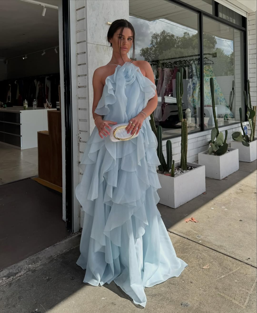 Nephele | Women's Cocktail Dress With Halter Neck And Layered Ruffle Maxi Silhouette | Elegant