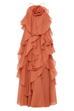 Nephele | Women's Cocktail Dress With Halter Neck And Layered Ruffle Maxi Silhouette | Elegant