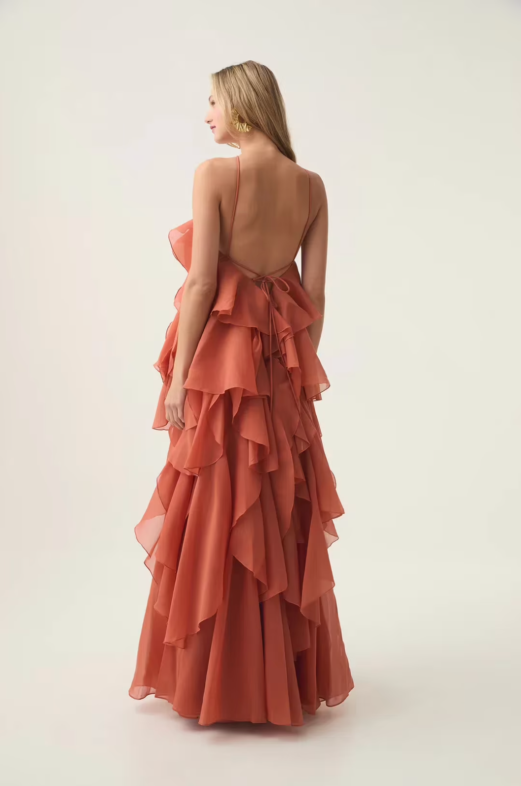 Nephele | Women's Cocktail Dress With Halter Neck And Layered Ruffle Maxi Silhouette | Elegant