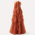 Nephele | Women's Cocktail Dress With Halter Neck And Layered Ruffle Maxi Silhouette | Elegant