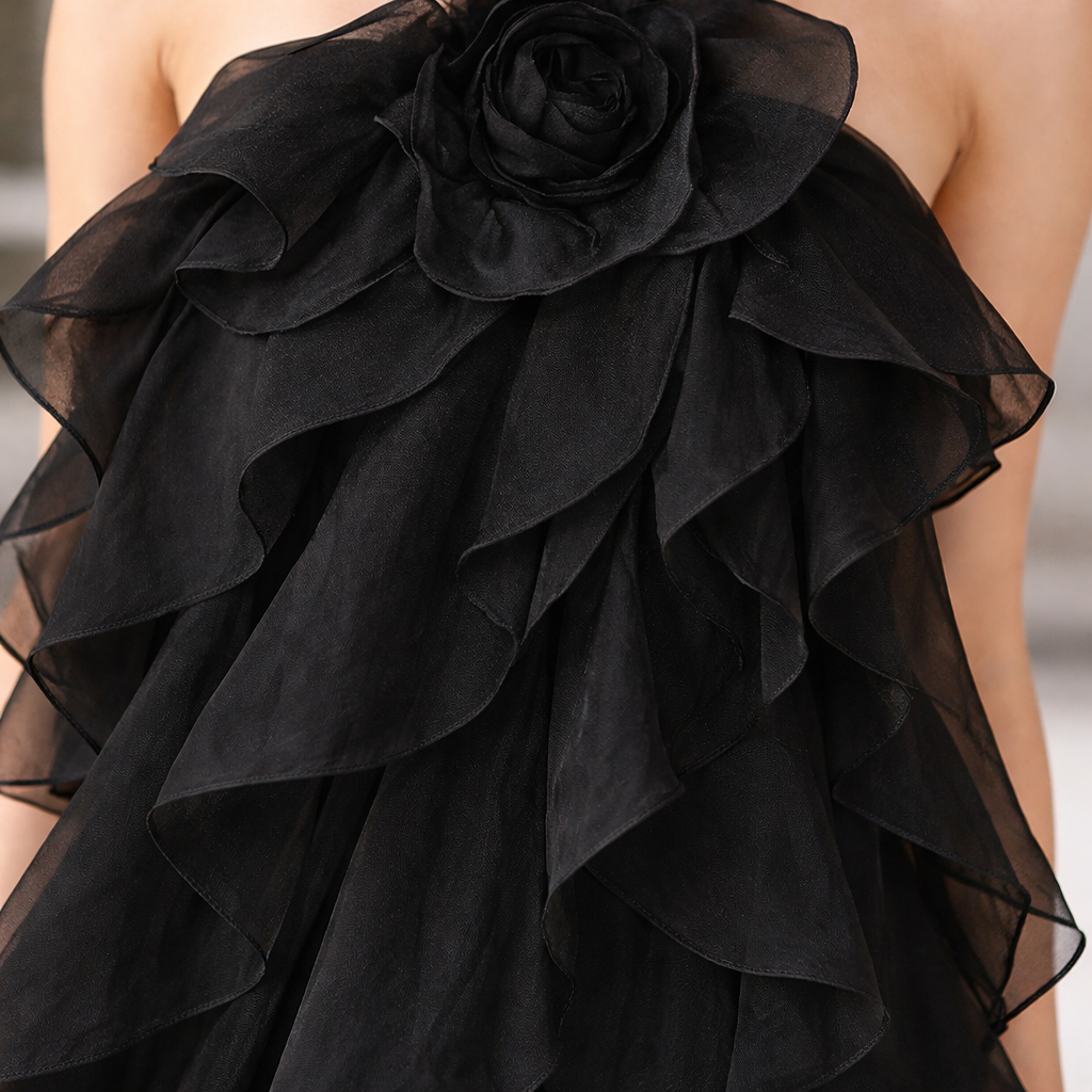 Nephele | Women’s Graduation Dress With Halter Neck And Ruffles | Elegant