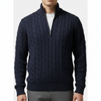 Noah | Men's Cotton Half-Zip Pullover With High Neck | Classic