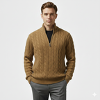 Noah | Men's Cotton Half-Zip Pullover With High Neck | Classic