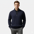 Noah | Men's Cotton Half-Zip Pullover With High Neck | Classic