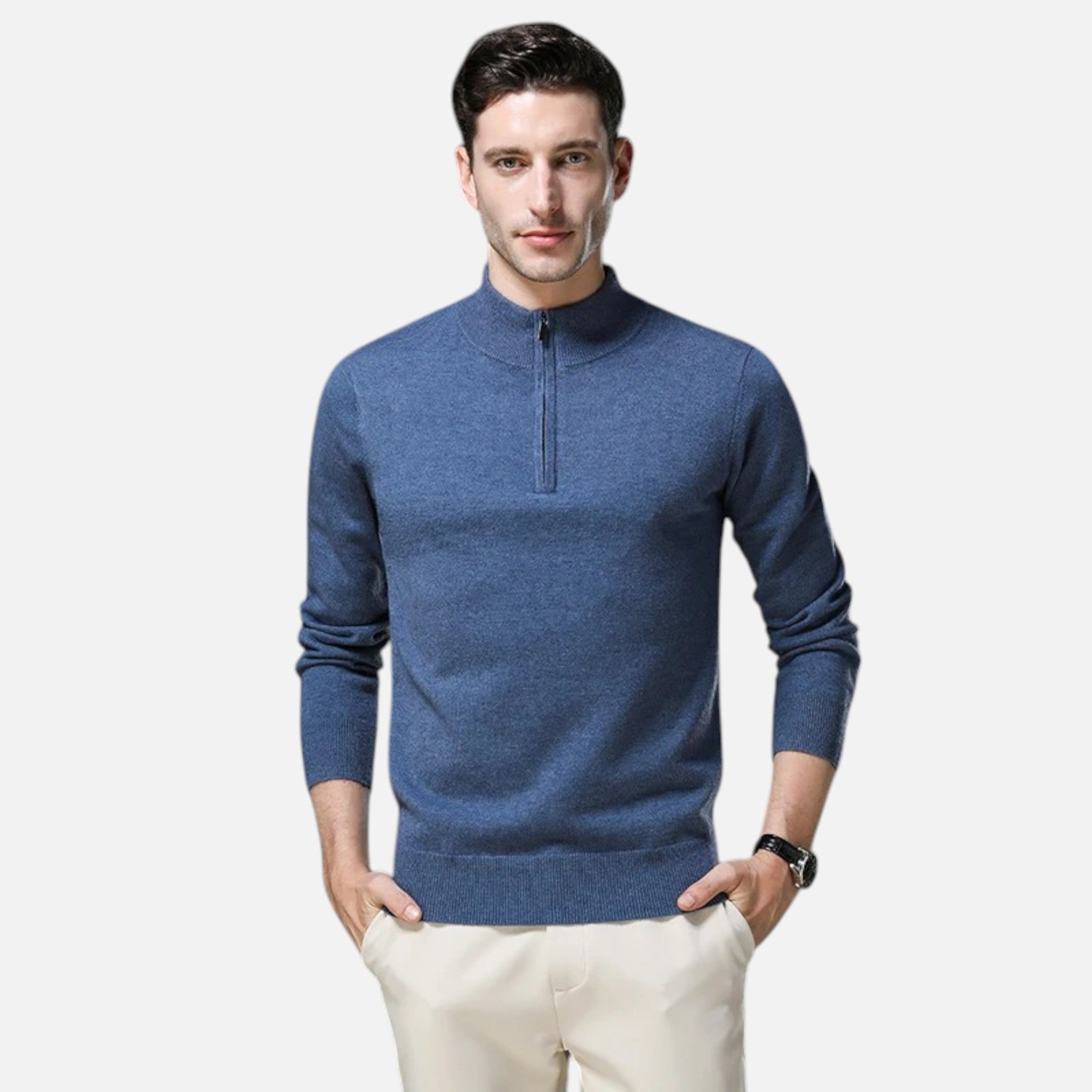 Noah | Men's Wool-Blend Quarter-Zip Sweater With High Neck | Modern