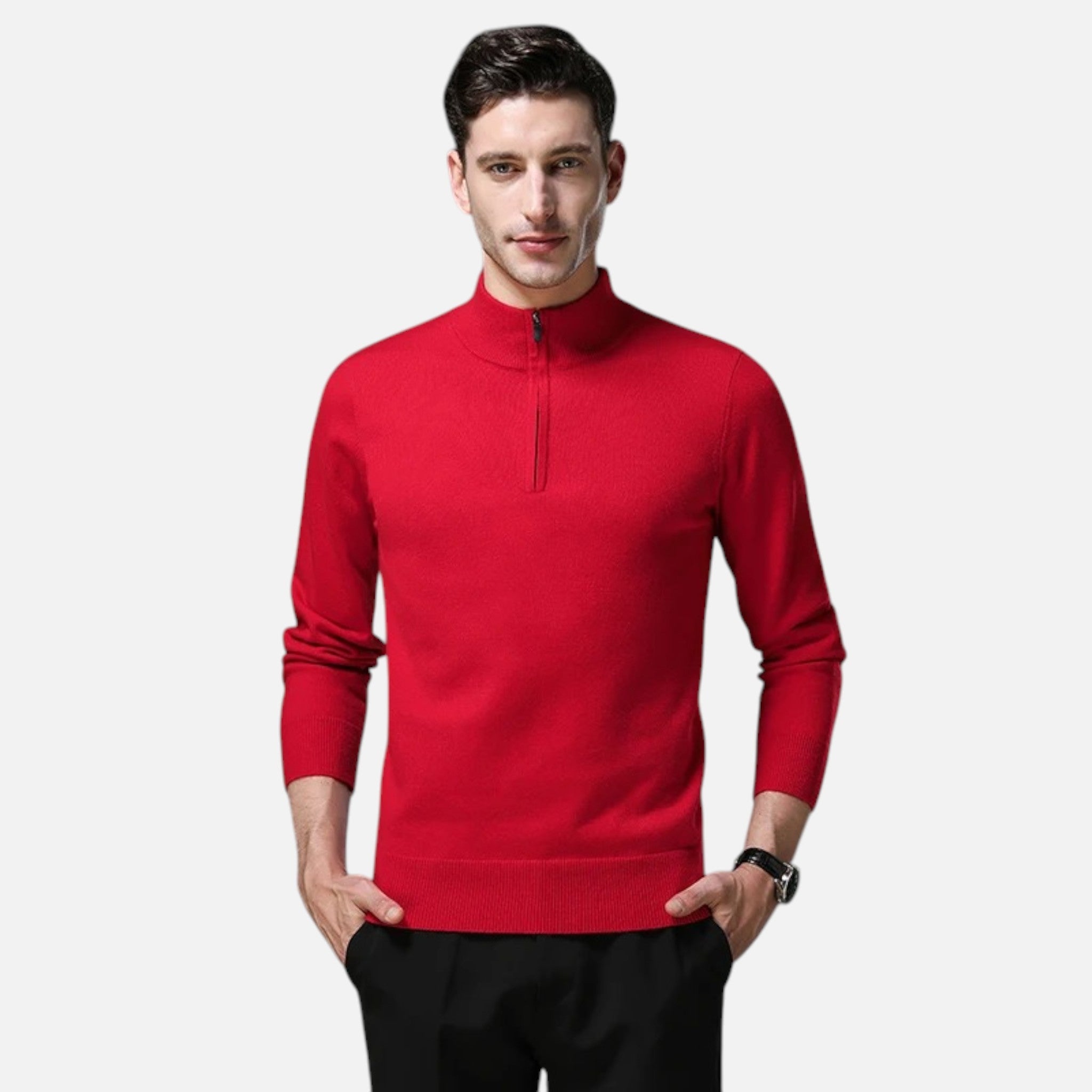Noah | Men's Wool-Blend Quarter-Zip Sweater With High Neck | Modern