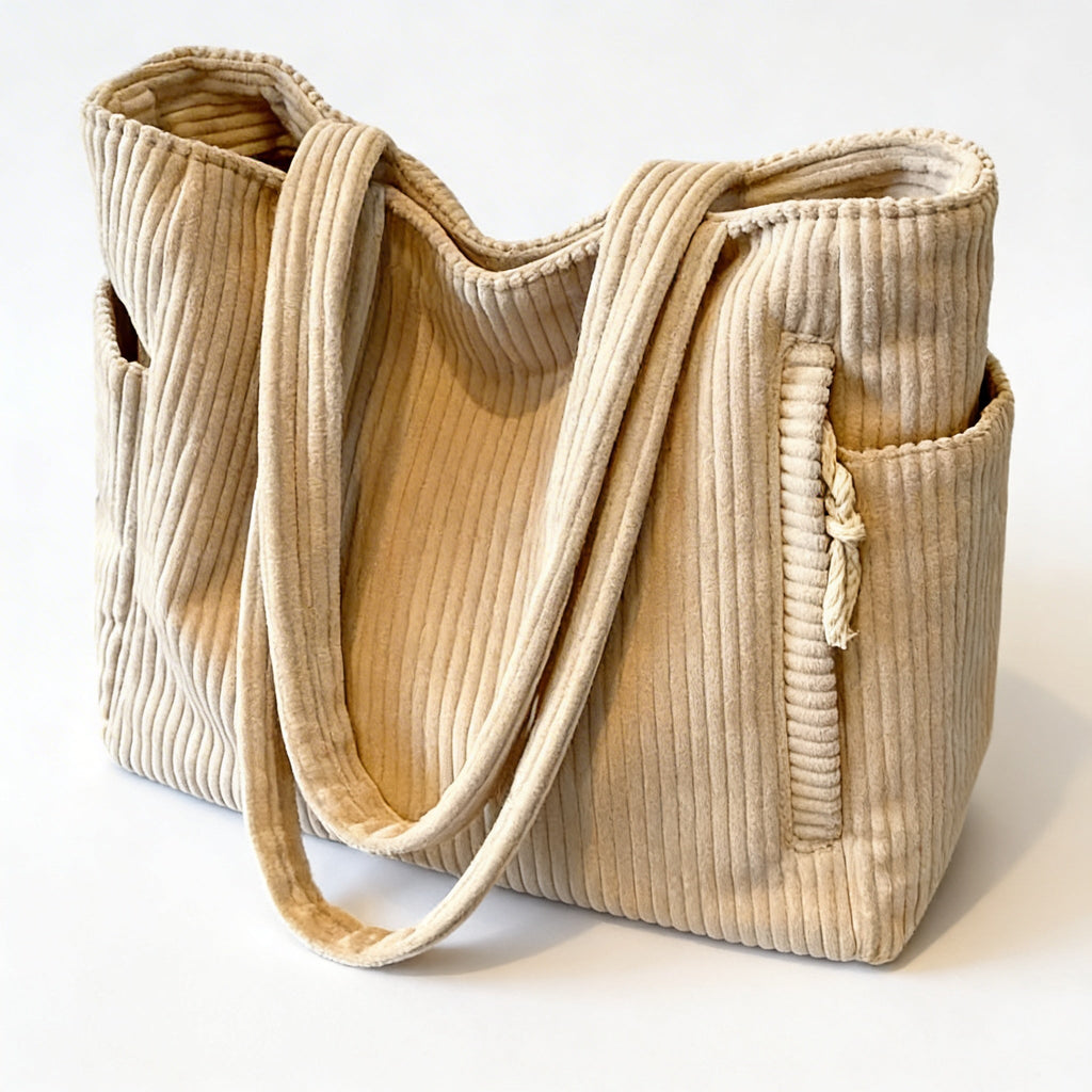 Noelle | Women’s Tote Bag With Soft Ribbed Texture And Handy Inner Pockets | Chic