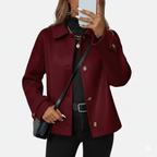 Olivia | Women's Button-Front Coat With Long Sleeve | Chic