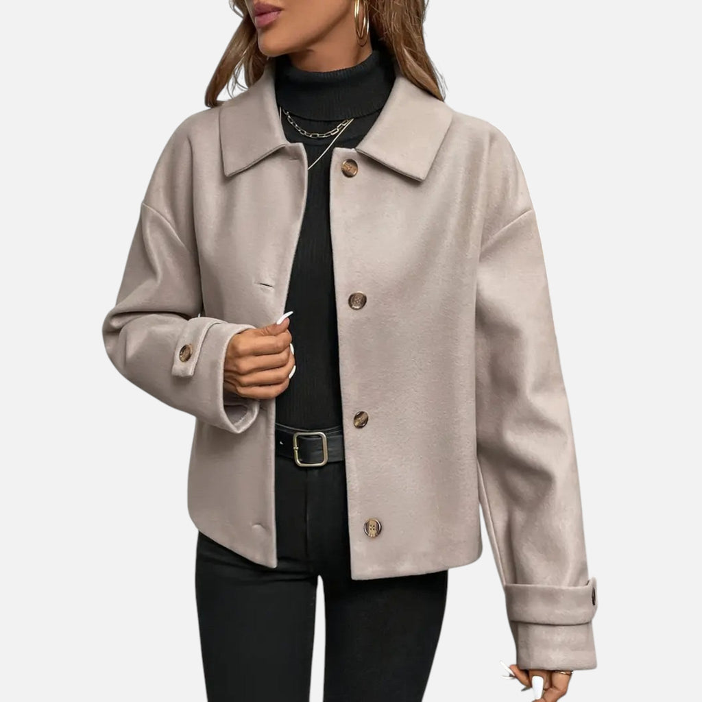 Olivia | Women's Button-Front Coat With Long Sleeve | Chic