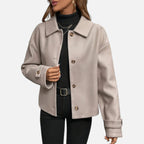Olivia | Women's Button-Front Coat With Long Sleeve | Chic