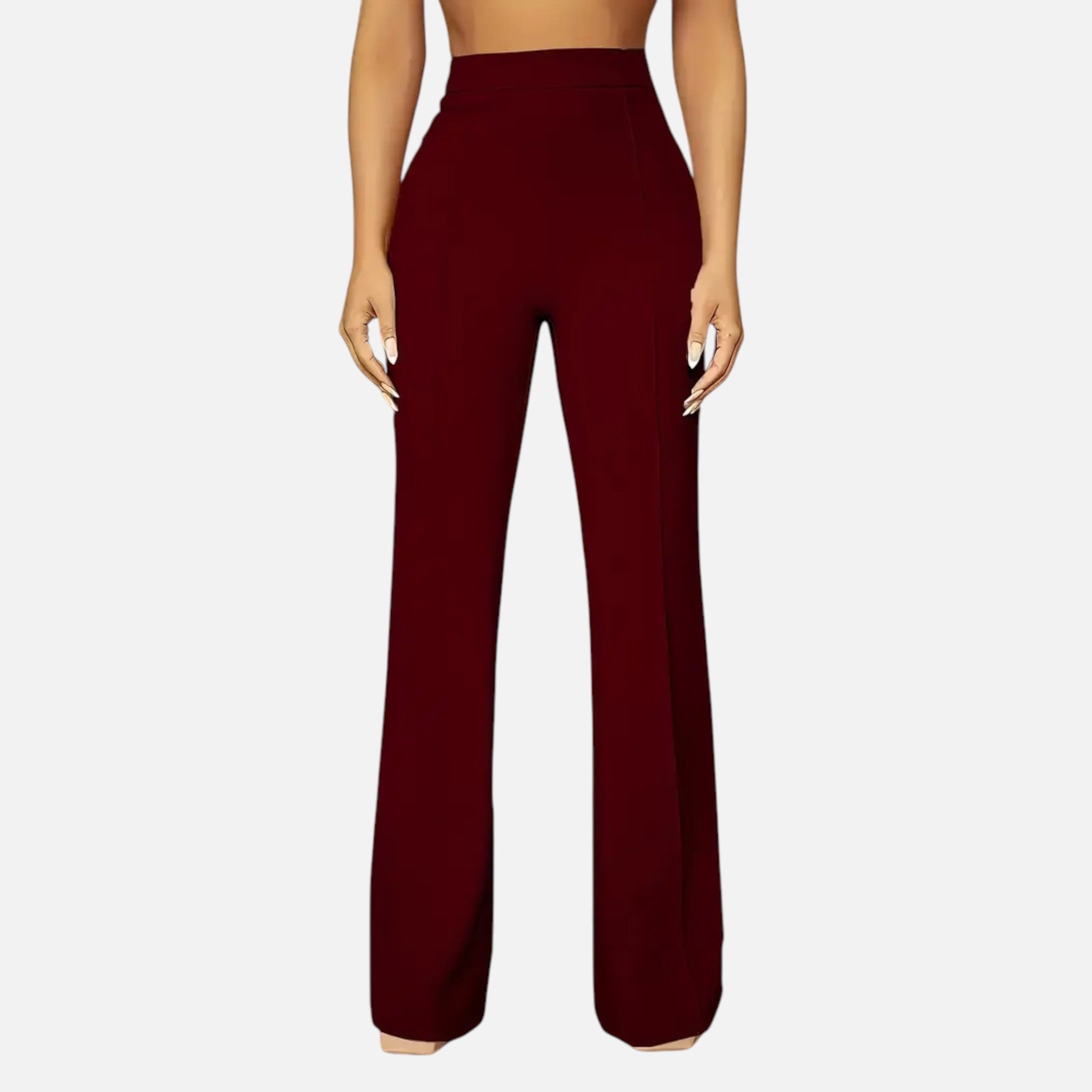 Olivia | Women's High-Waist Trousers With Pleats And Wide Leg | Elegant