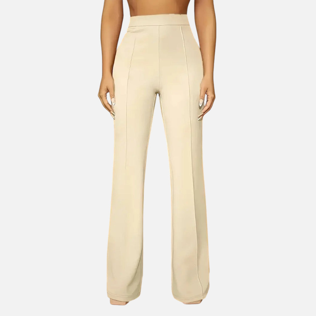 Olivia | Women's High-Waist Trousers With Pleats And Wide Leg | Elegant