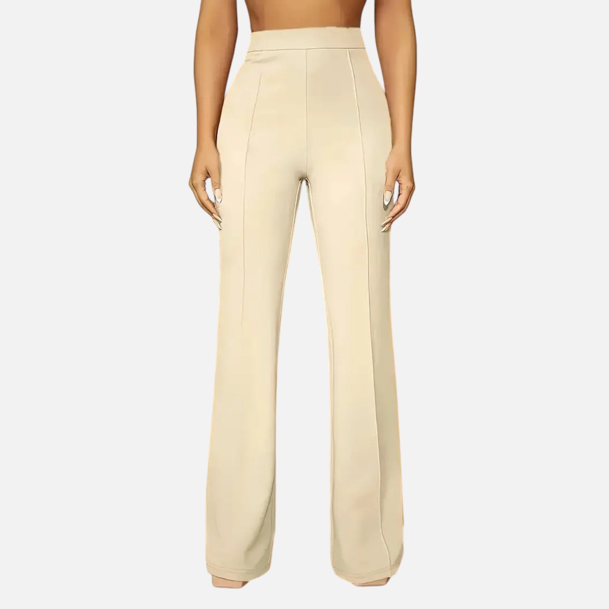 Olivia | Women's High-Waist Trousers With Pleats And Wide Leg | Elegant