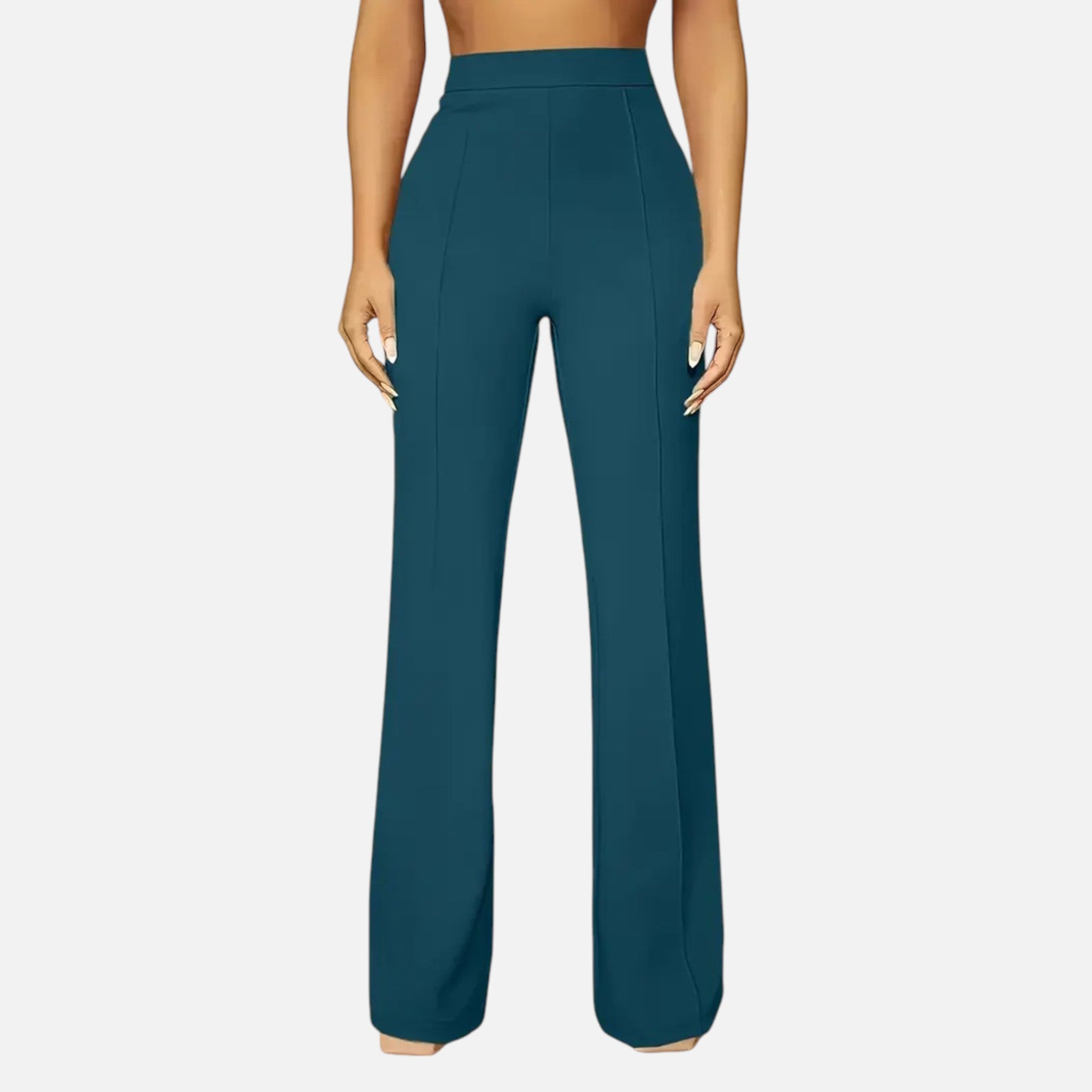 Olivia | Women's High-Waist Trousers With Pleats And Wide Leg | Elegant