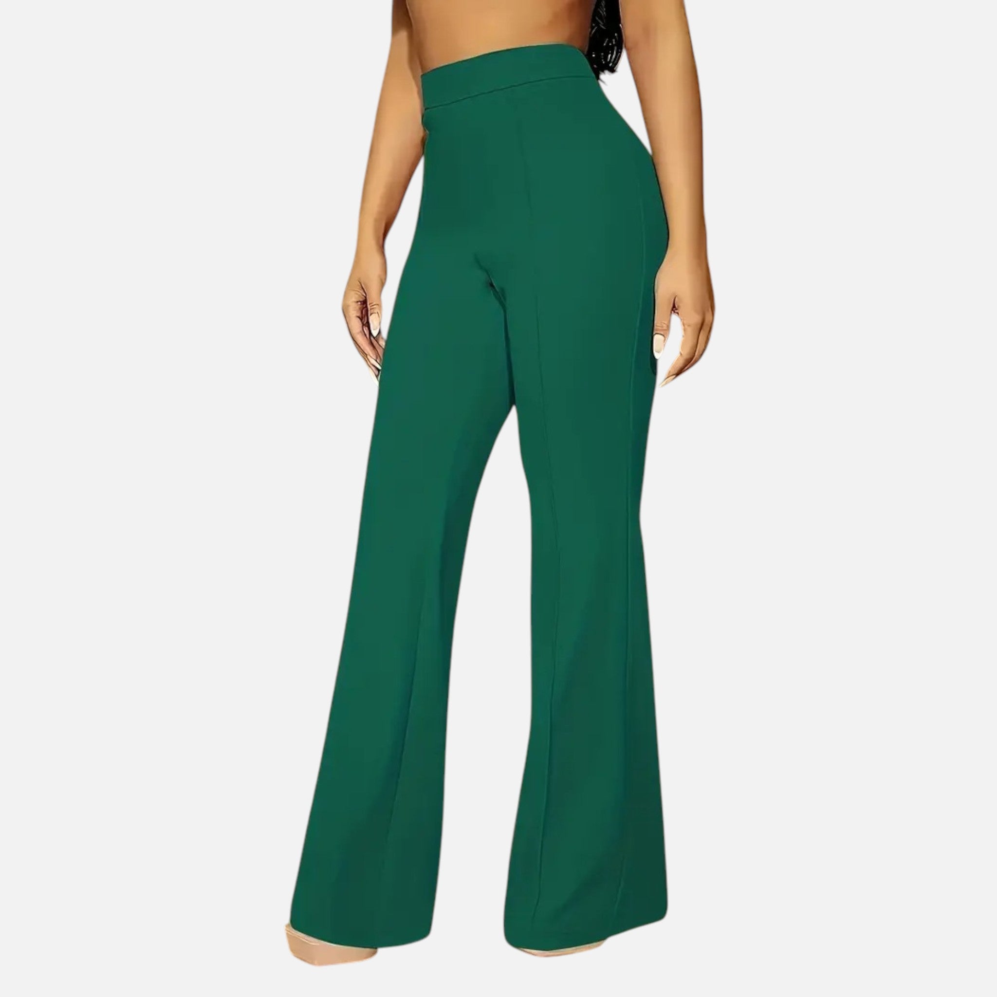Olivia | Women's High-Waist Trousers With Pleats And Wide Leg | Elegant
