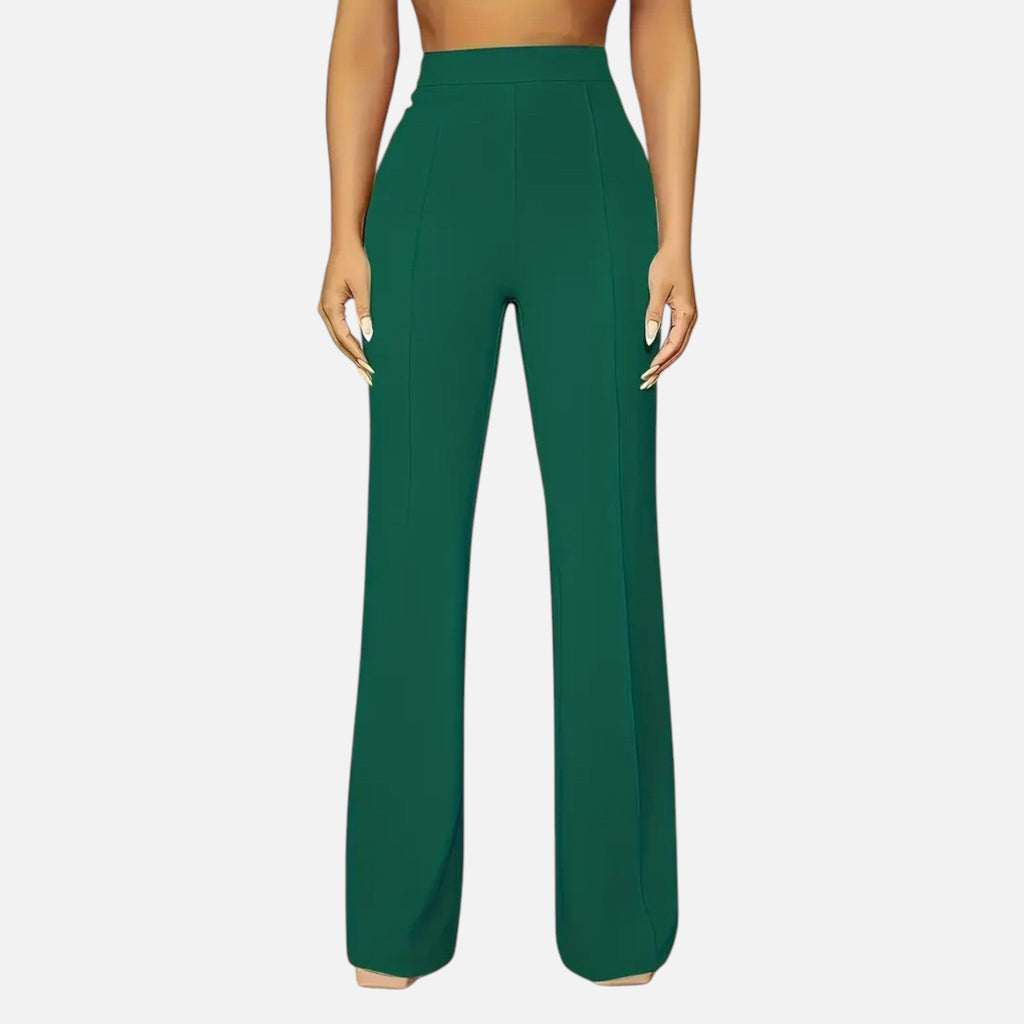 Olivia | Women's High-Waist Trousers With Pleats And Wide Leg | Elegant
