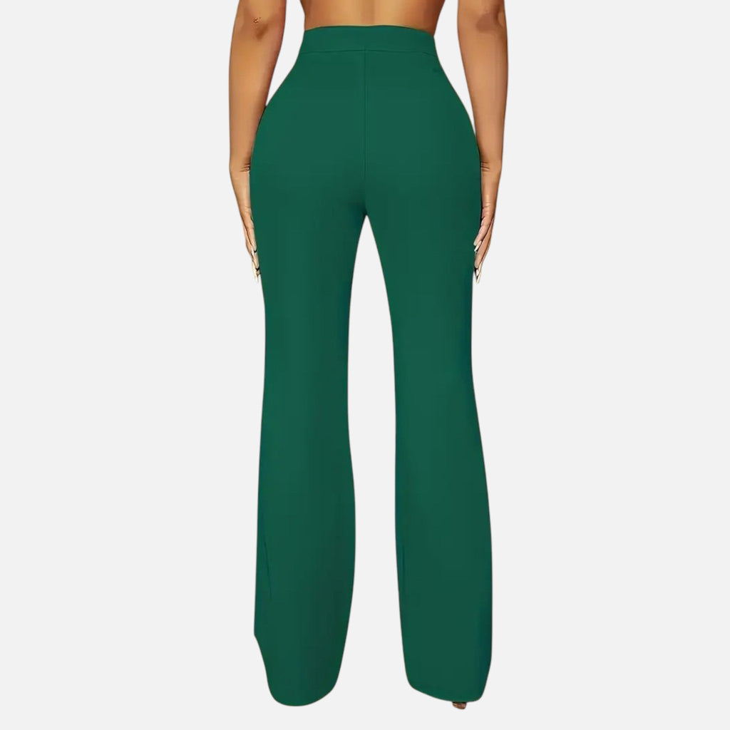 Olivia | Women's High-Waist Trousers With Pleats And Wide Leg | Elegant