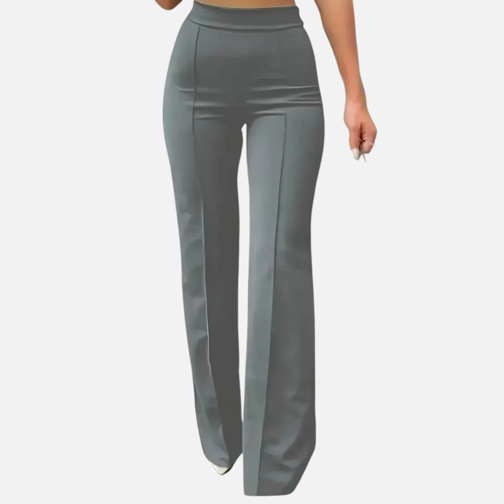 Olivia | Women's High-Waist Trousers With Pleats And Wide Leg | Elegant