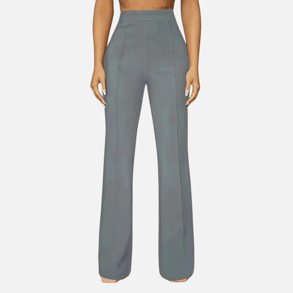 Olivia | Women's High-Waist Trousers With Pleats And Wide Leg | Elegant