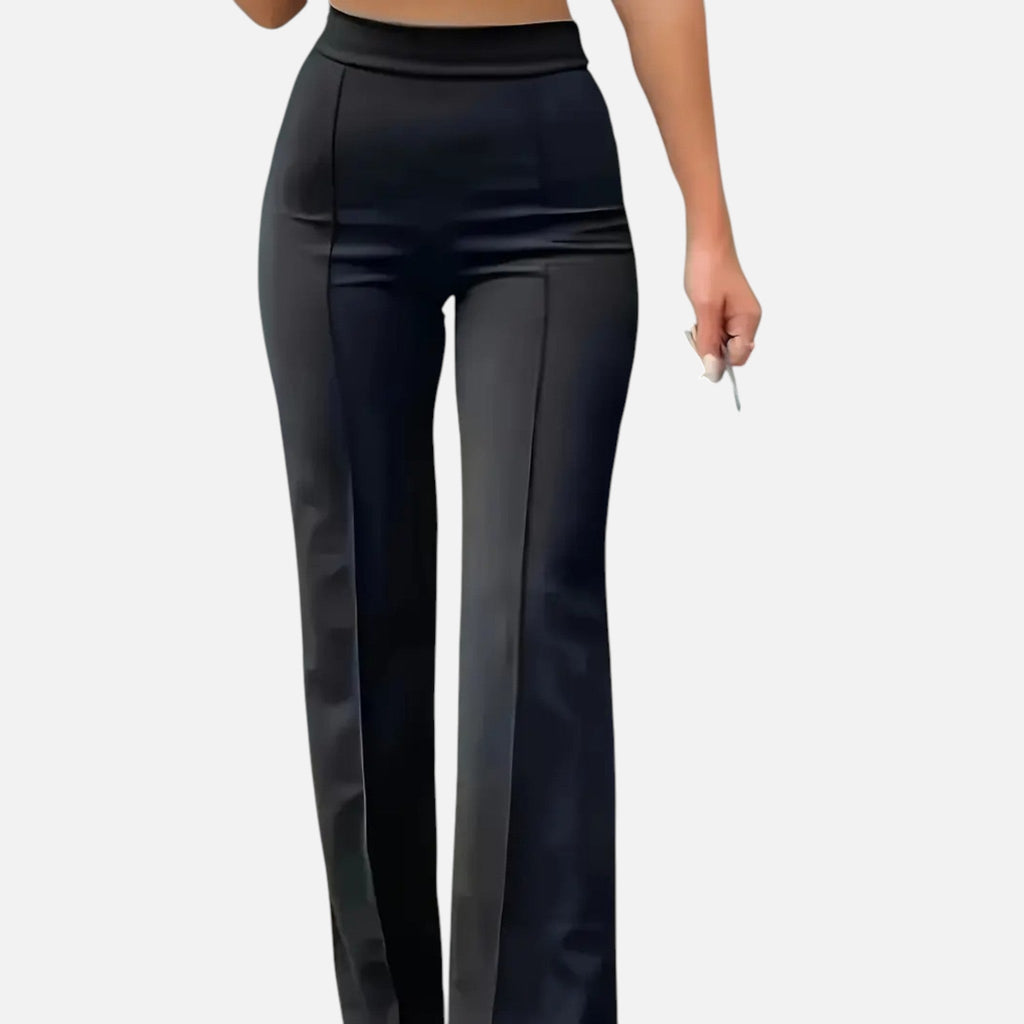 Olivia | Women's High-Waist Trousers With Pleats And Wide Leg | Elegant