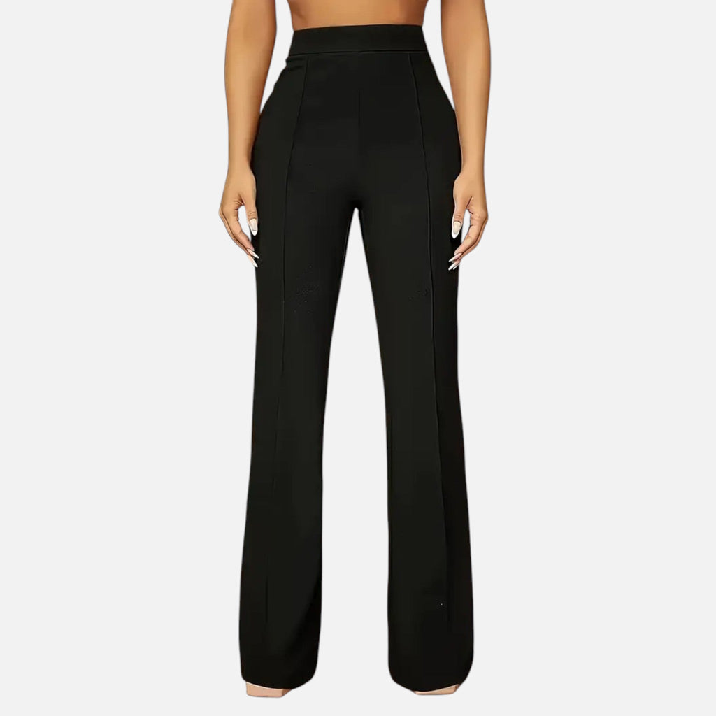 Olivia | Women's High-Waist Trousers With Pleats And Wide Leg | Elegant