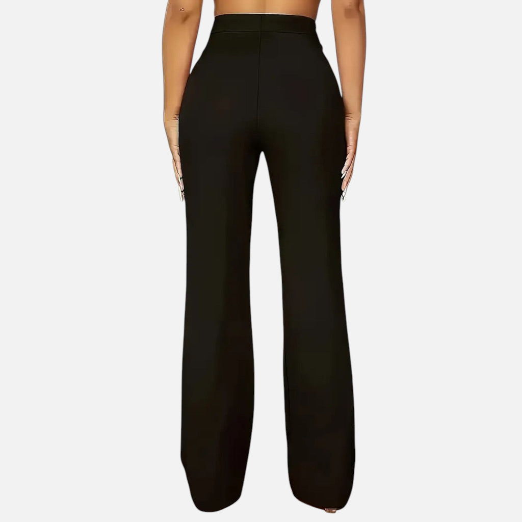 Olivia | Women's High-Waist Trousers With Pleats And Wide Leg | Elegant
