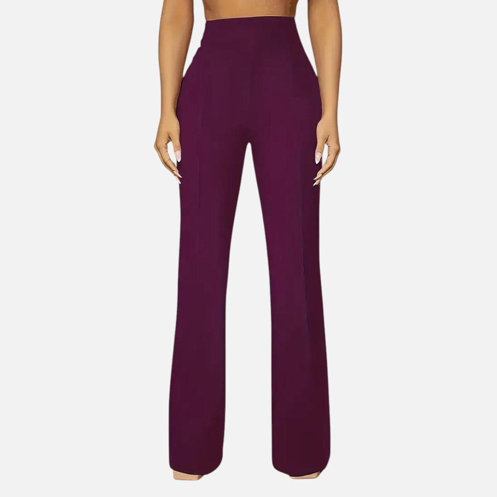 Olivia | Women's High-Waist Trousers With Pleats And Wide Leg | Elegant