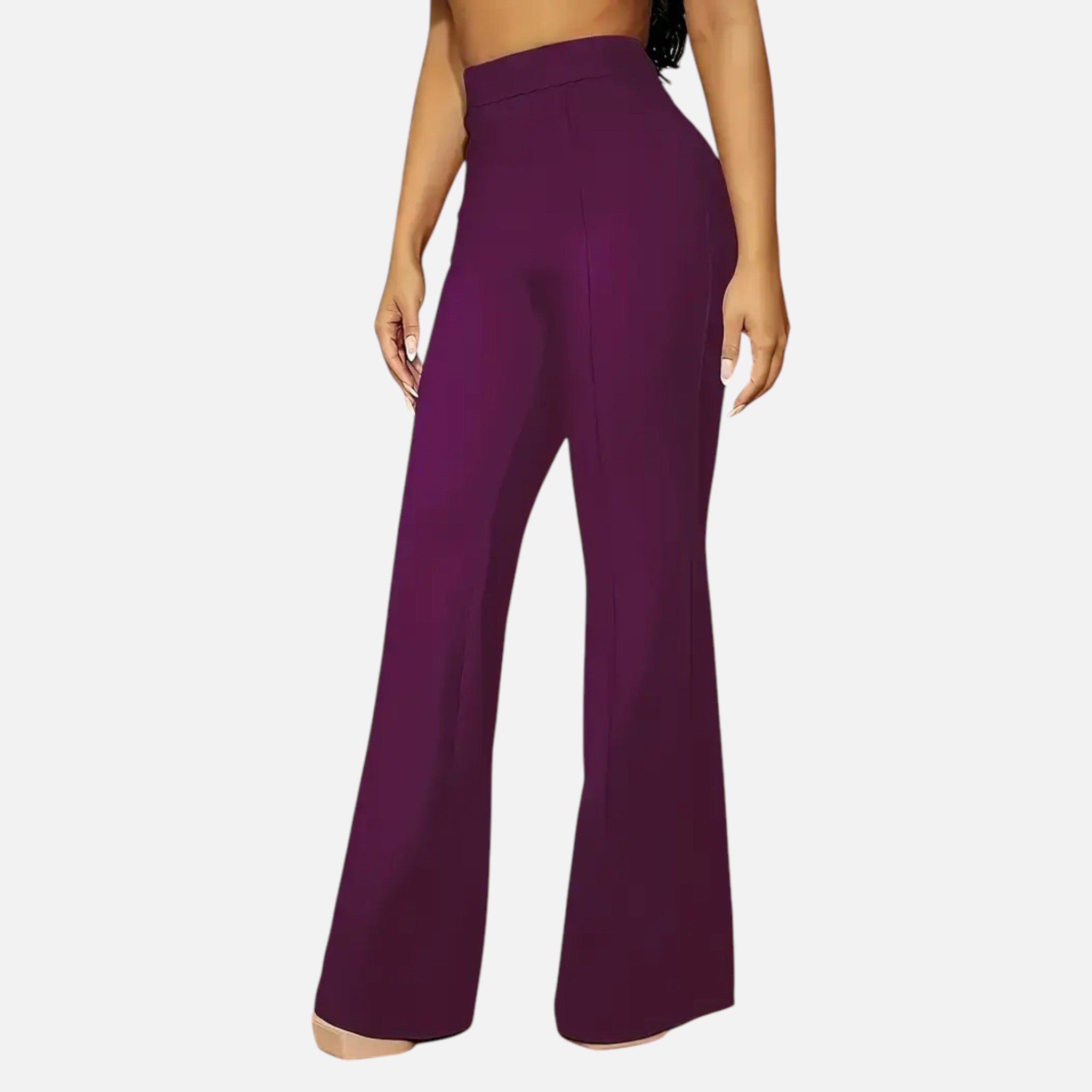 Olivia | Women's High-Waist Trousers With Pleats And Wide Leg | Elegant
