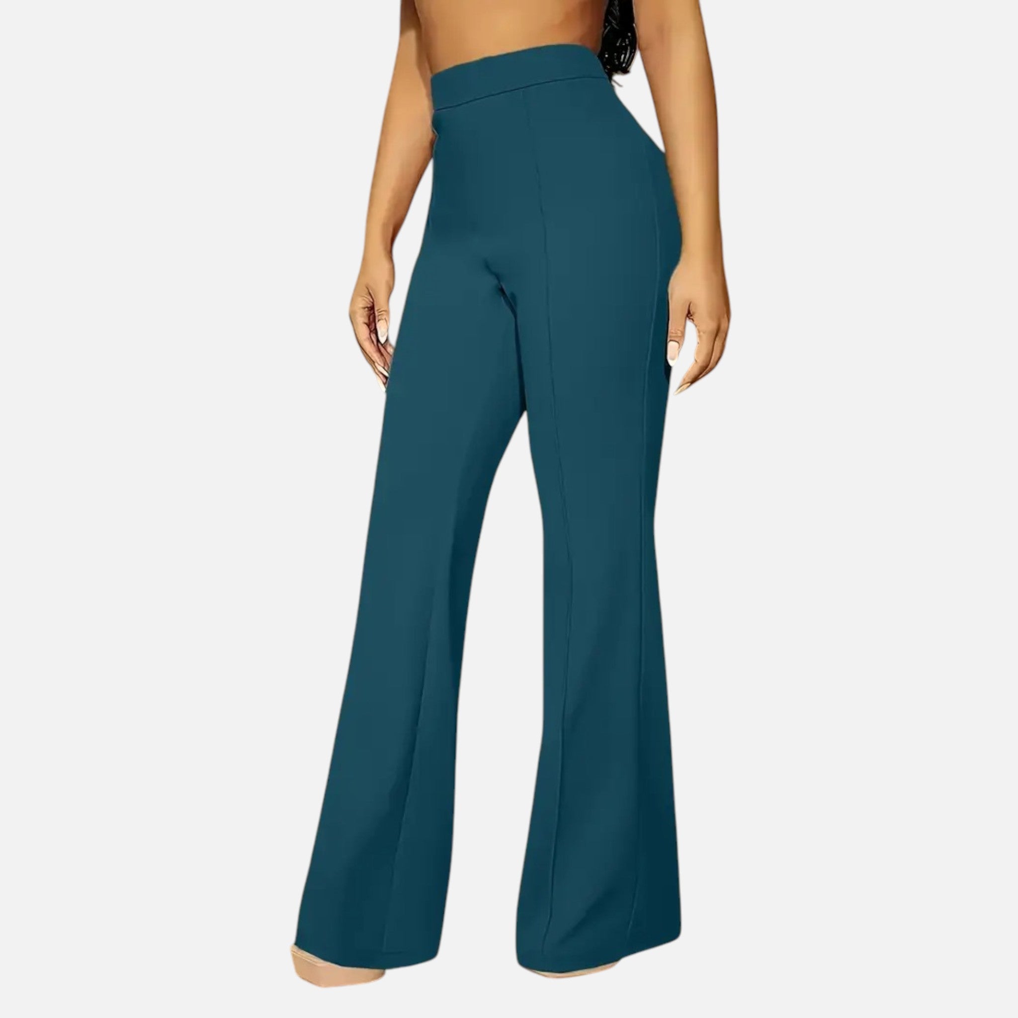 Olivia | Women's High-Waist Trousers With Pleats And Wide Leg | Elegant
