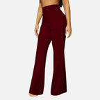 Olivia | Women's High-Waist Trousers With Pleats And Wide Leg | Elegant