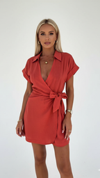 Olivia | Women's V-Neck Romper With Wrap Front And Tie Waist