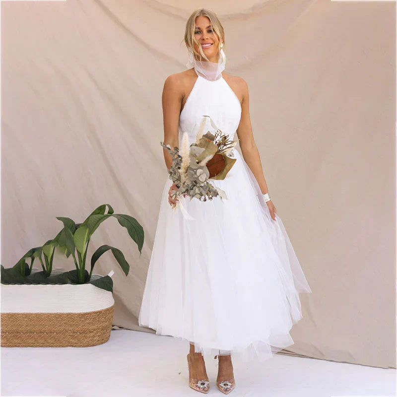 Pearlina | Women's Sparkle Dress With Mesh High Neck And Flared Silhouette | Elegant