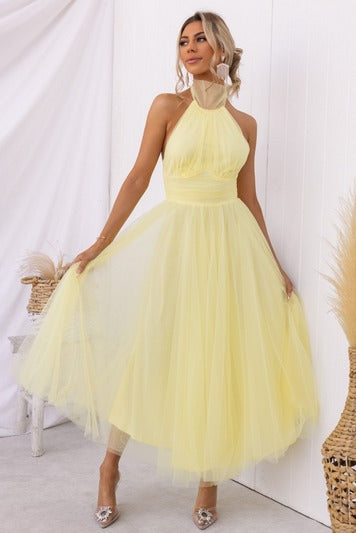 Pearlina | Women's Sparkle Dress With Mesh High Neck And Flared Silhouette | Elegant