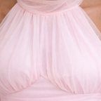 Pearlina | Women's Sparkle Dress With Mesh High Neck And Flared Silhouette | Elegant