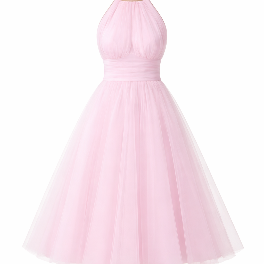 Pearlina | Women's Sparkle Dress With Mesh High Neck And Flared Silhouette | Elegant