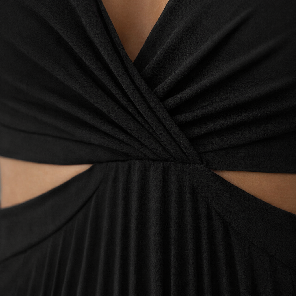 Rhiannon | Women's Sparkle Dress With V-Neckline And High Waist Design | Elegant